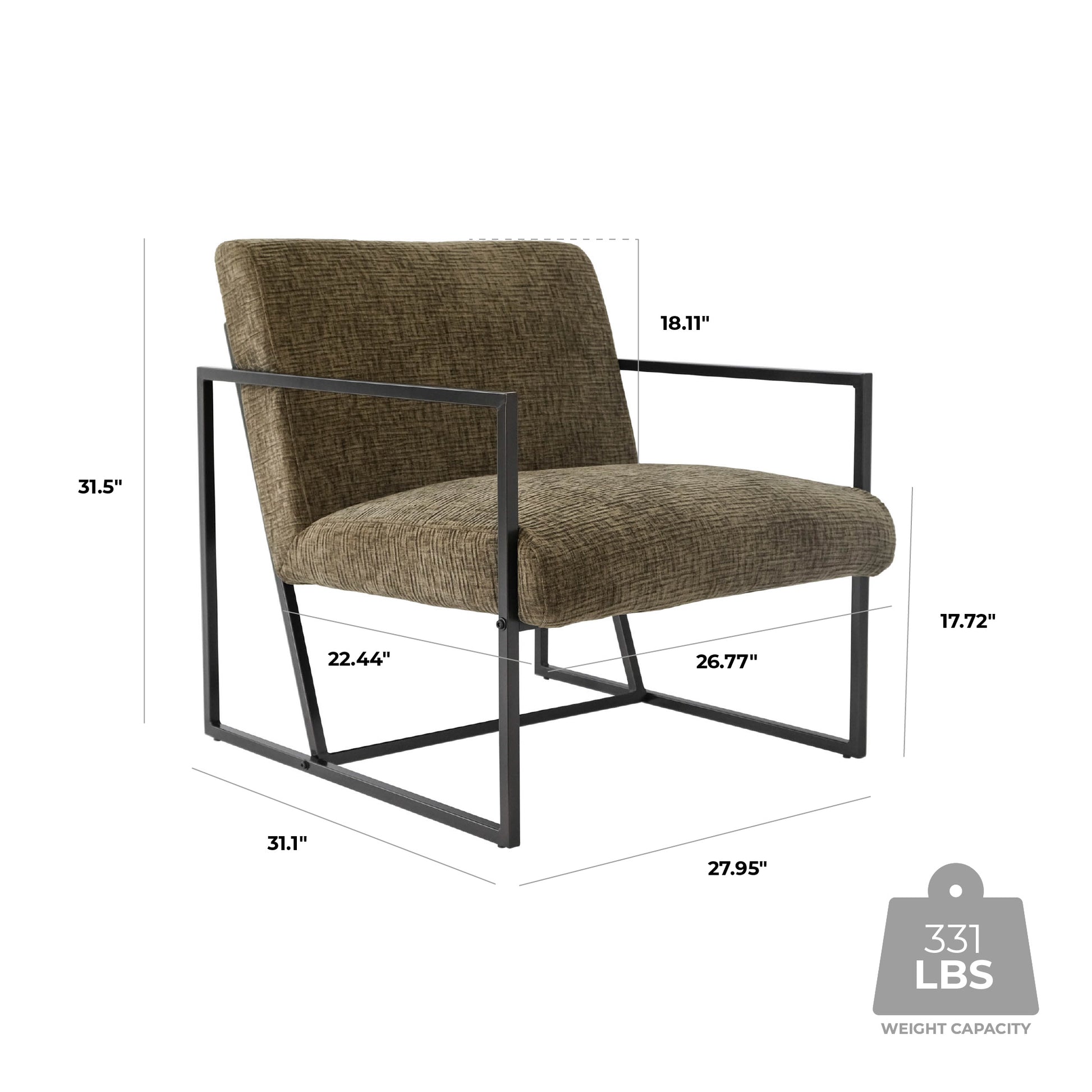 ivy sage colour modern accent chair dimensions