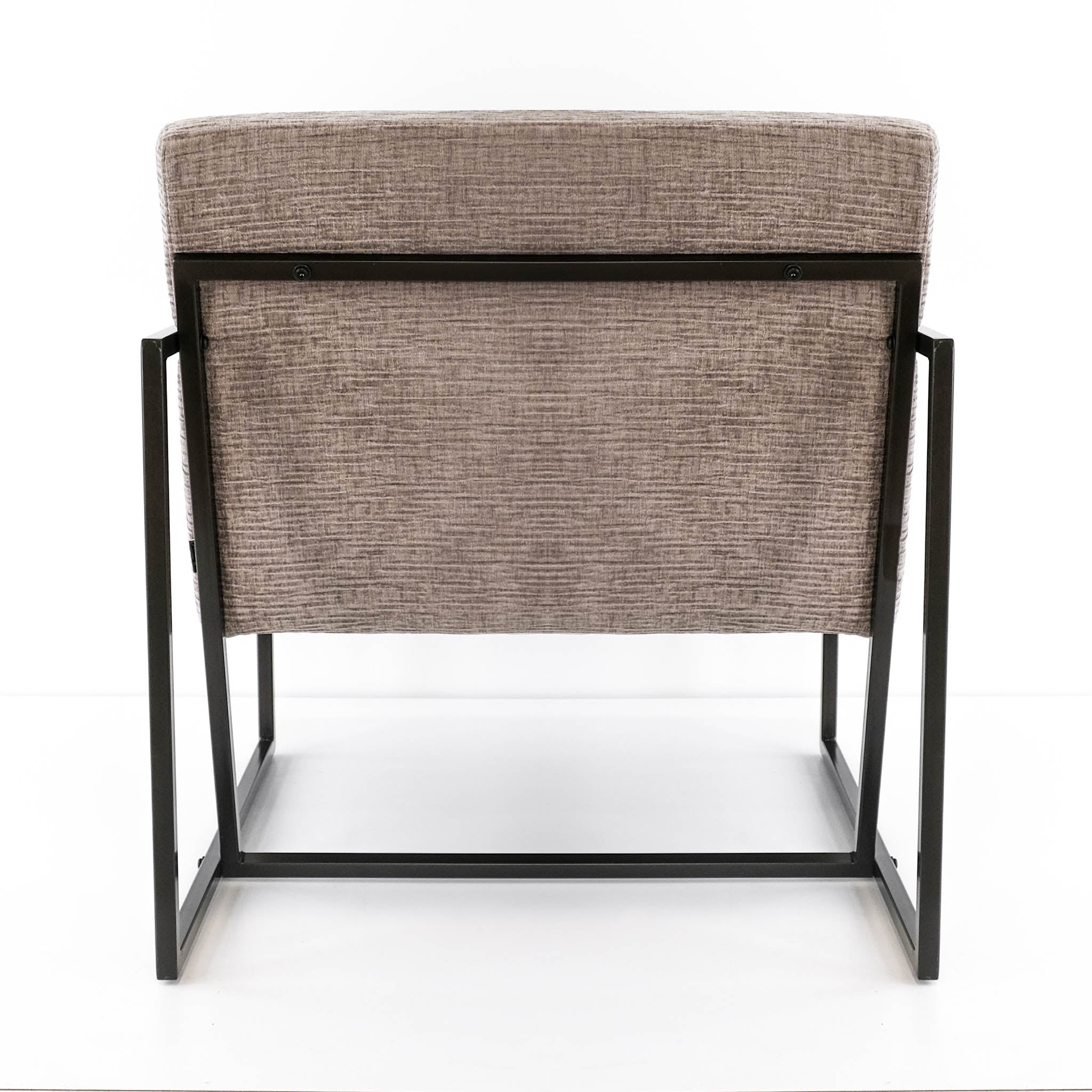 Tobacco colour textured chenille modern accent chair.