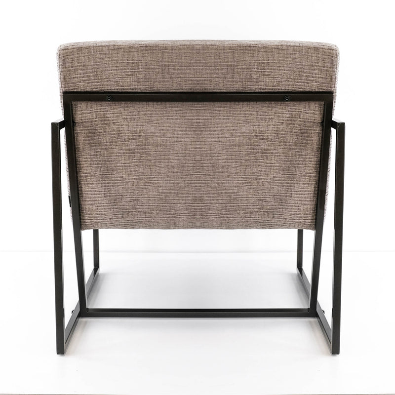 Tobacco colour textured chenille modern accent chair.