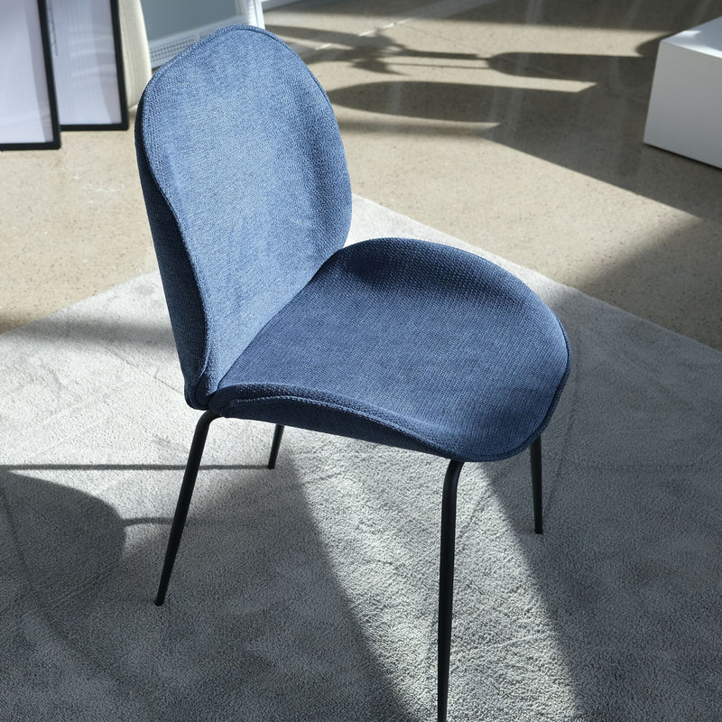 top side view of a royal blue Beetle chair