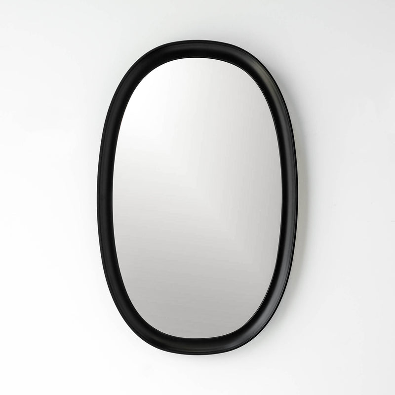 Parisienne black oval mirror 
