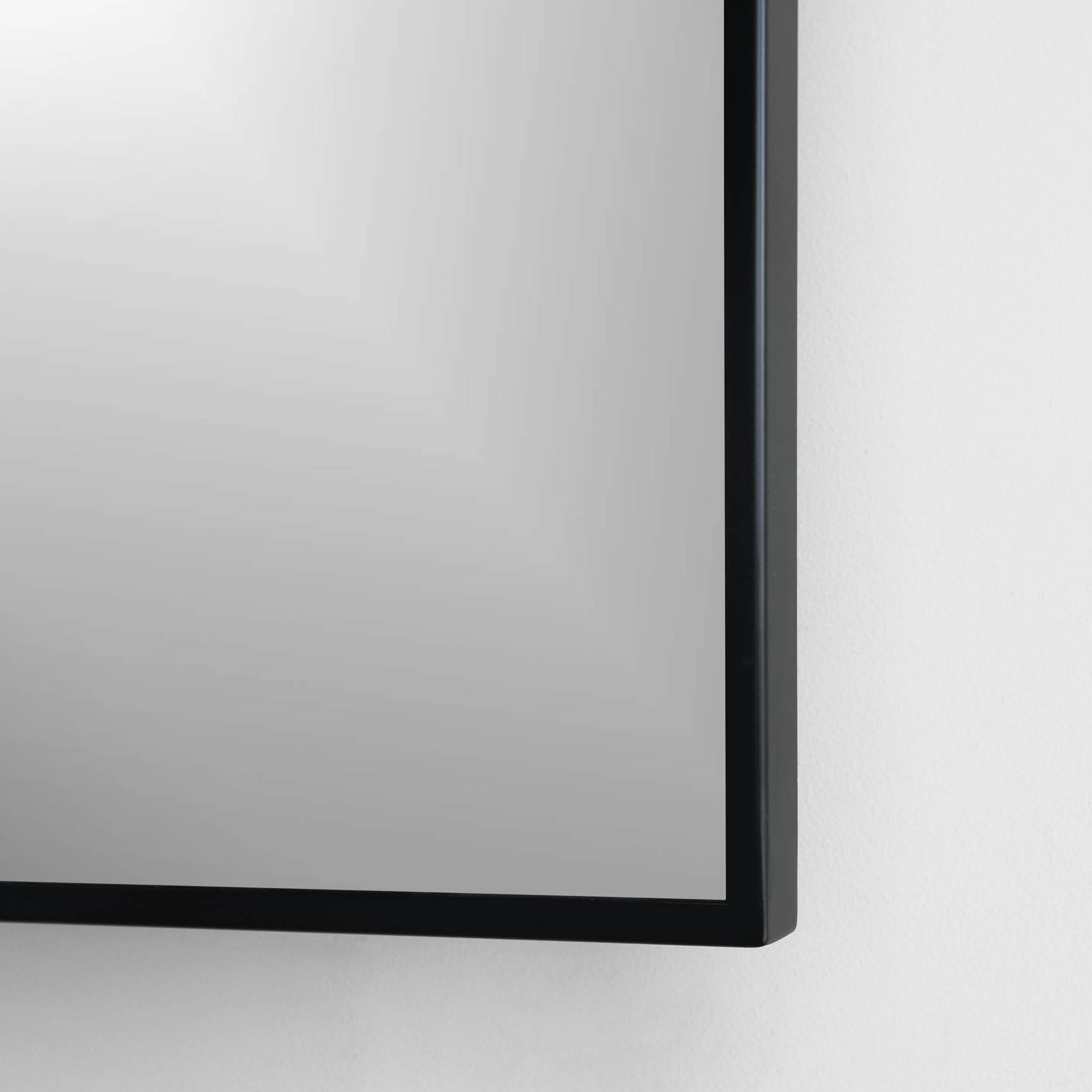 corner view of black frame