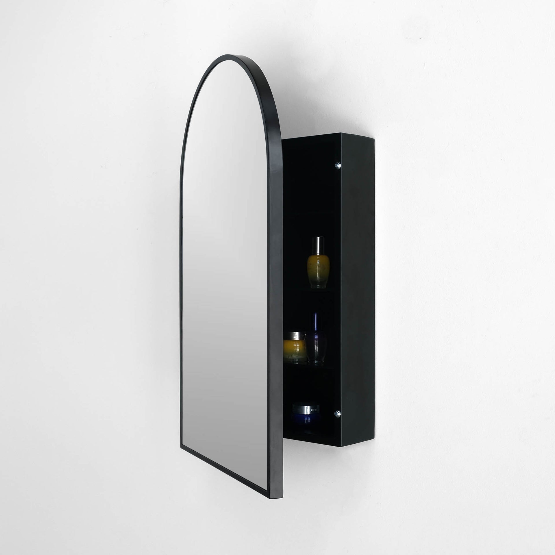 open black arch medicine cabinet