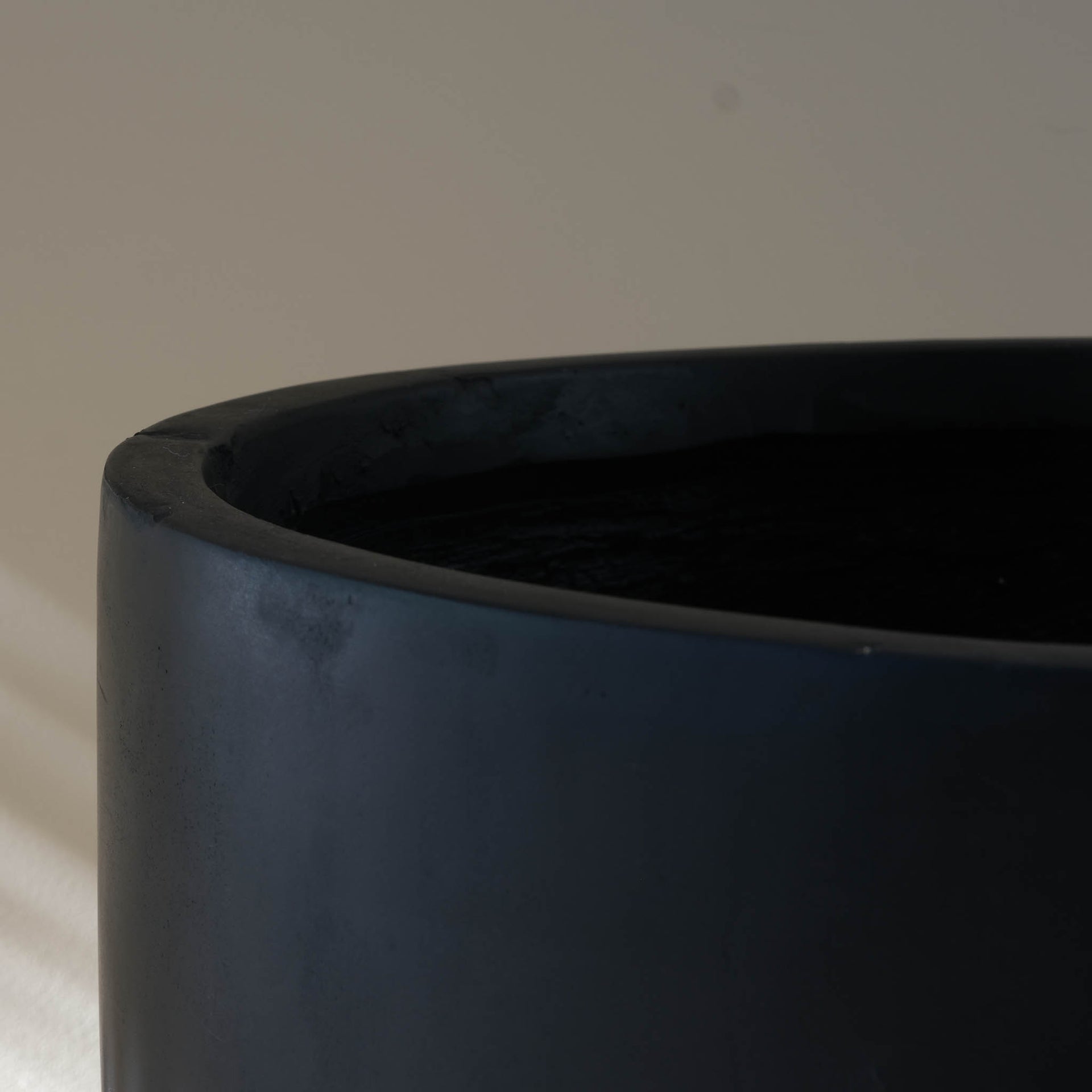 close up of salma black planter