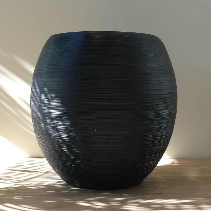 Large indoor black planter